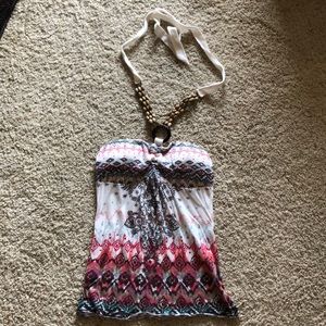 Super cute top with halter tie
